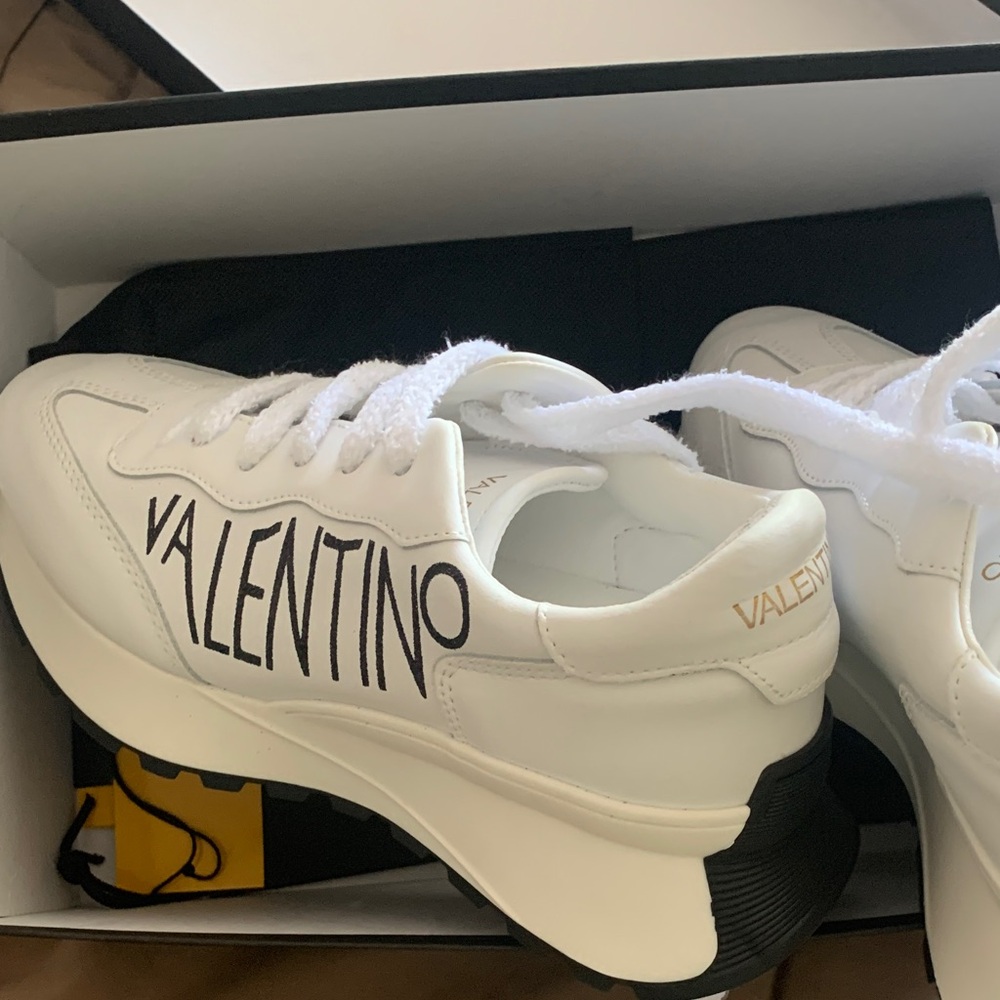 Valentino Monochrome Sneakers with Black Soles